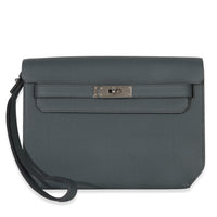 Hermès Bleu Orage Togo Kelly Depeches 25 PHW Handbag fv