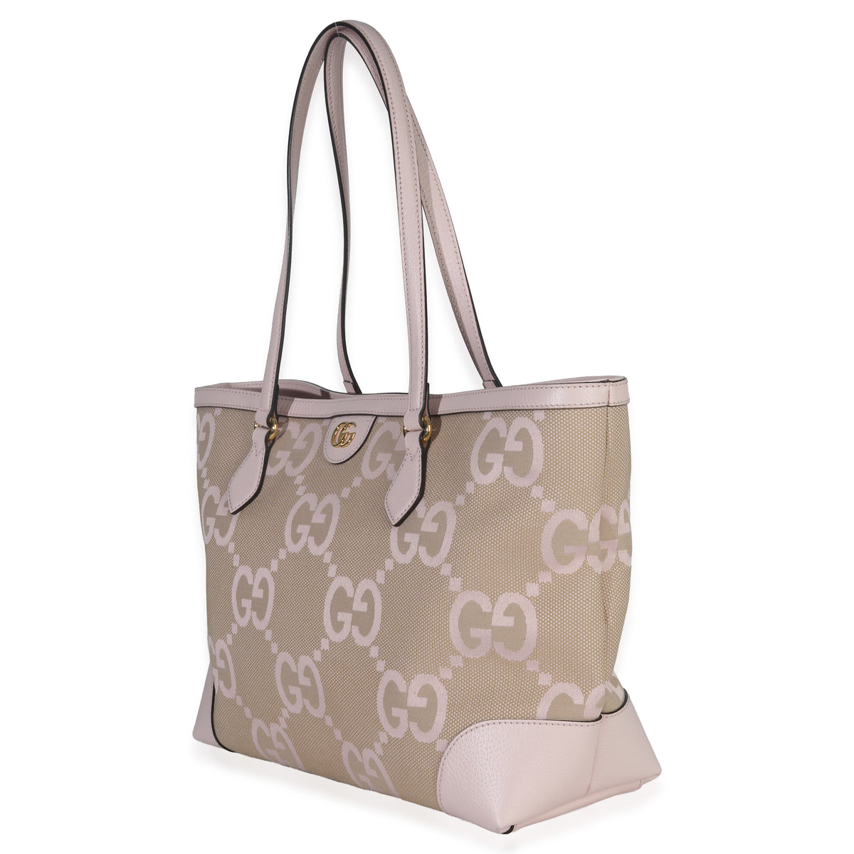 Gucci Pink Monogram Jumbo GG Textured Calfskin Large Ophidia Shopping Tote Handbag sv
