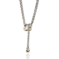 David Yurman Yellow Gold & Sterling Silver  Quatrefoil Lariat Necklace fv