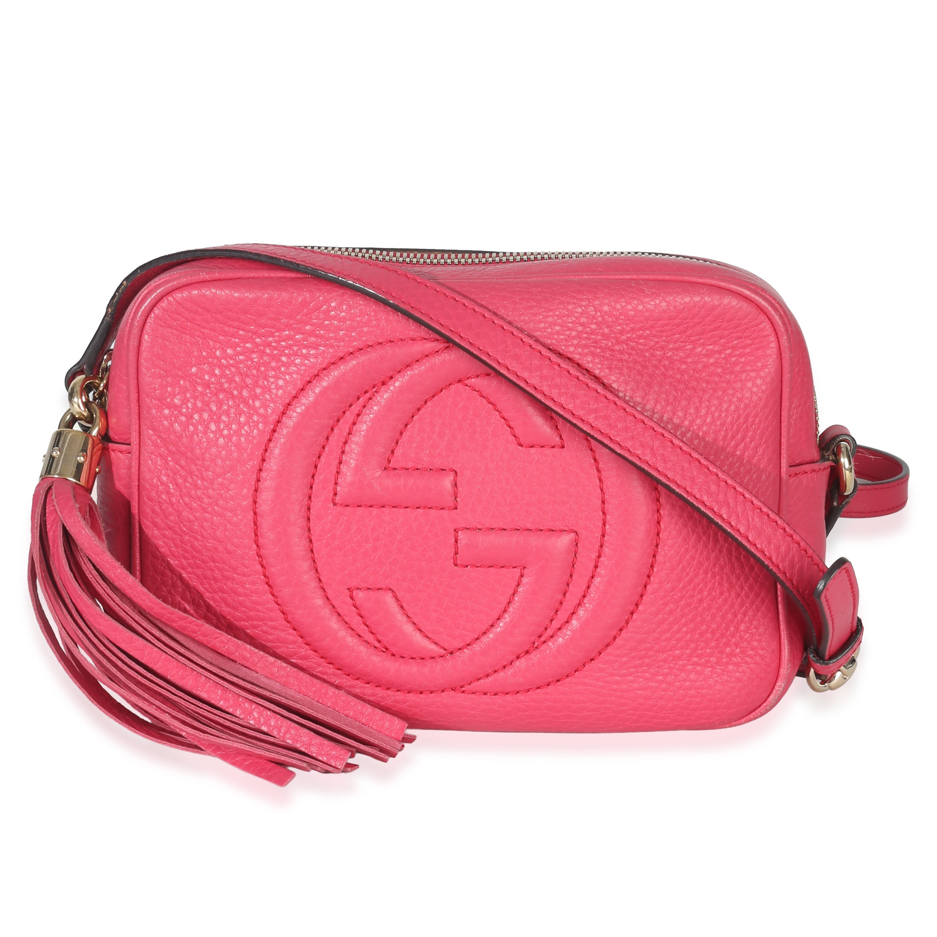 Gucci Pink Pebbled Calfskin Small Soho Disco Crossbody Handbag id