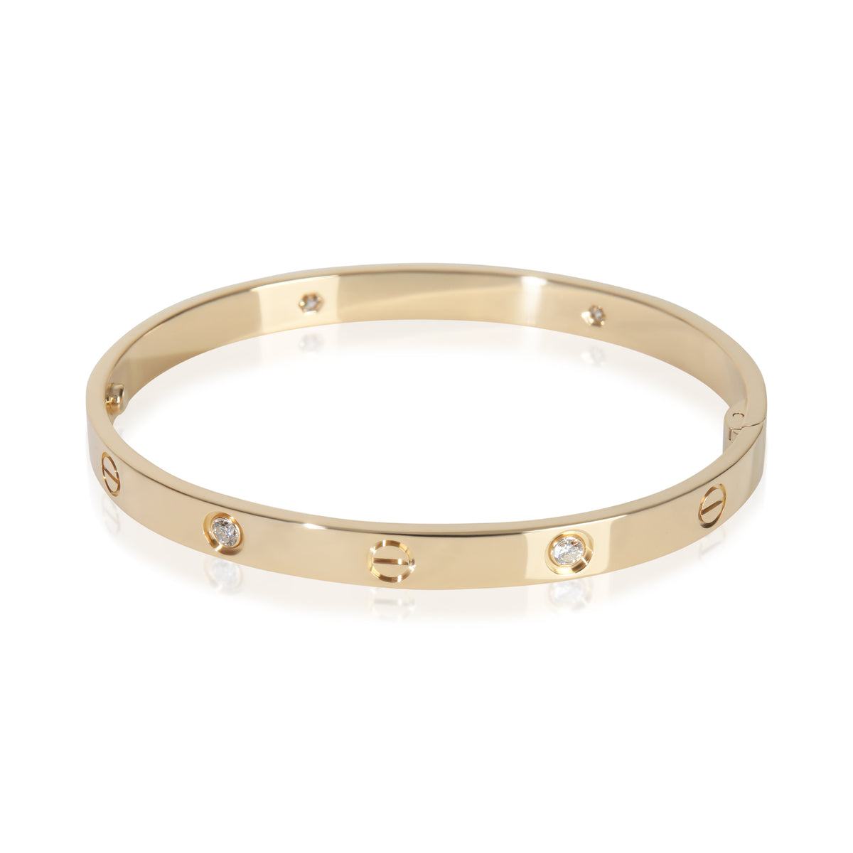 Cartier Yellow Gold Diamond Love Single Screw Closure Bracelet pv