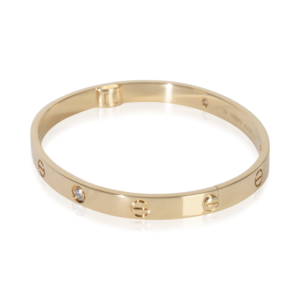 Cartier Yellow Gold Diamond Love Single Screw Closure Bracelet sv