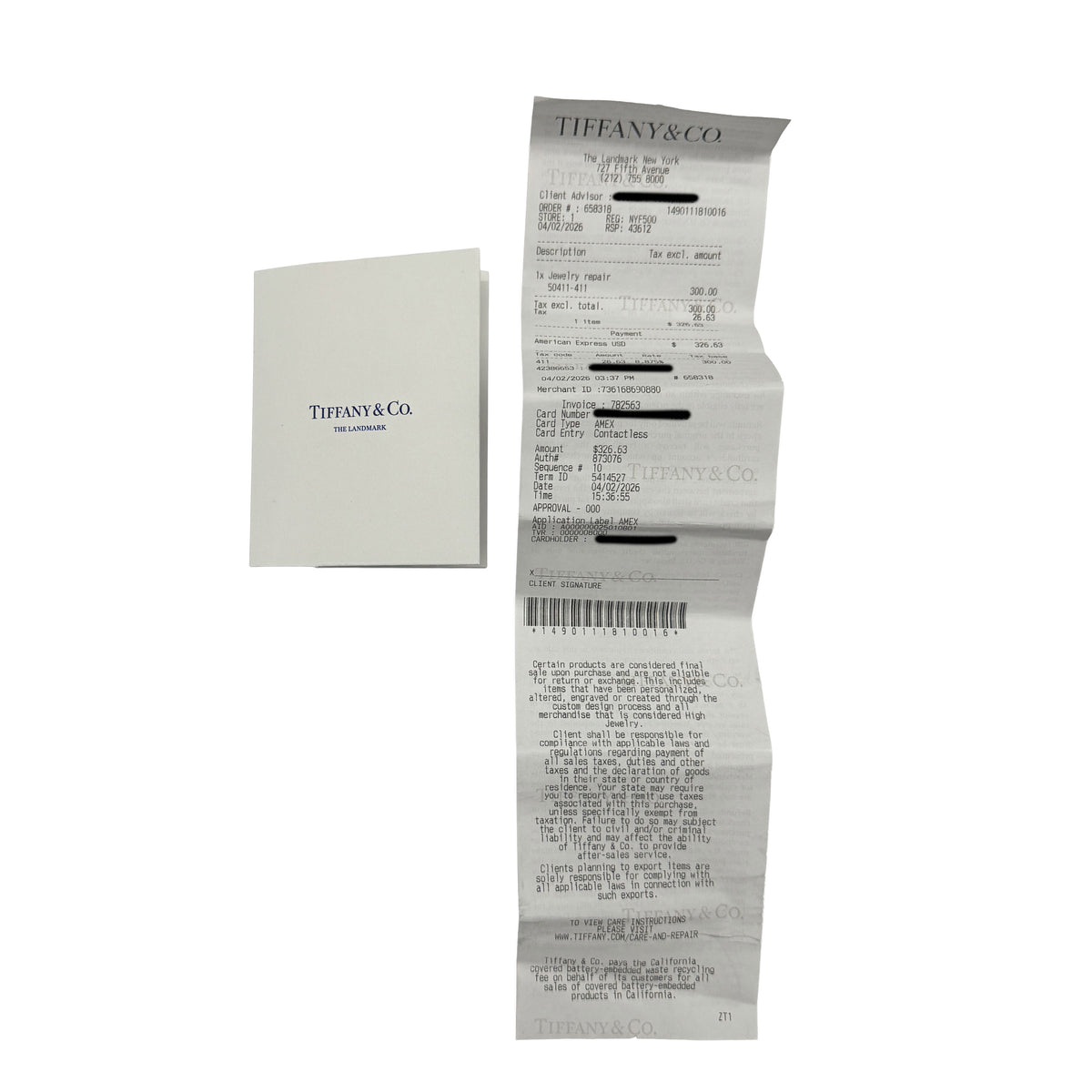 Tiffany & Co. 1.71 ct Round Brilliant Diamond Engagement Ring stamp