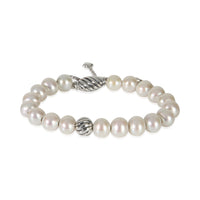 David Yurman Sterling Silver Pearl Spiritual Bead Bracelet fv