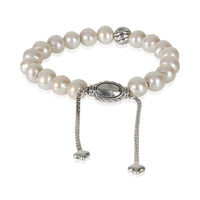 David Yurman Sterling Silver Pearl Spiritual Bead Bracelet pv