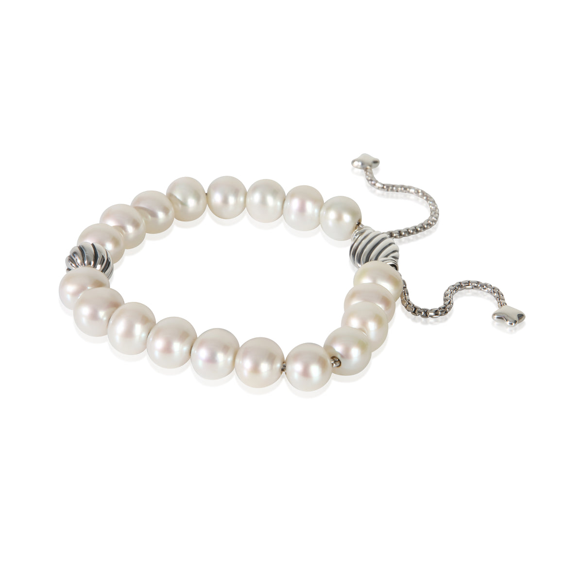 David Yurman Sterling Silver Pearl Spiritual Bead Bracelet sv