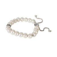 David Yurman Sterling Silver Pearl Spiritual Bead Bracelet sv
