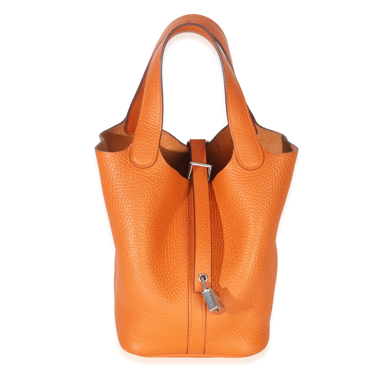 Hermès Orange H Clemence Picotin Lock 18 PHW Handbag id