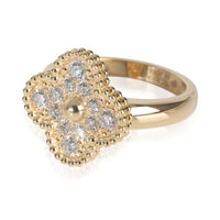 Van Cleef & Arpels Yellow Gold Diamond Vintage Alhambra Ring sv
