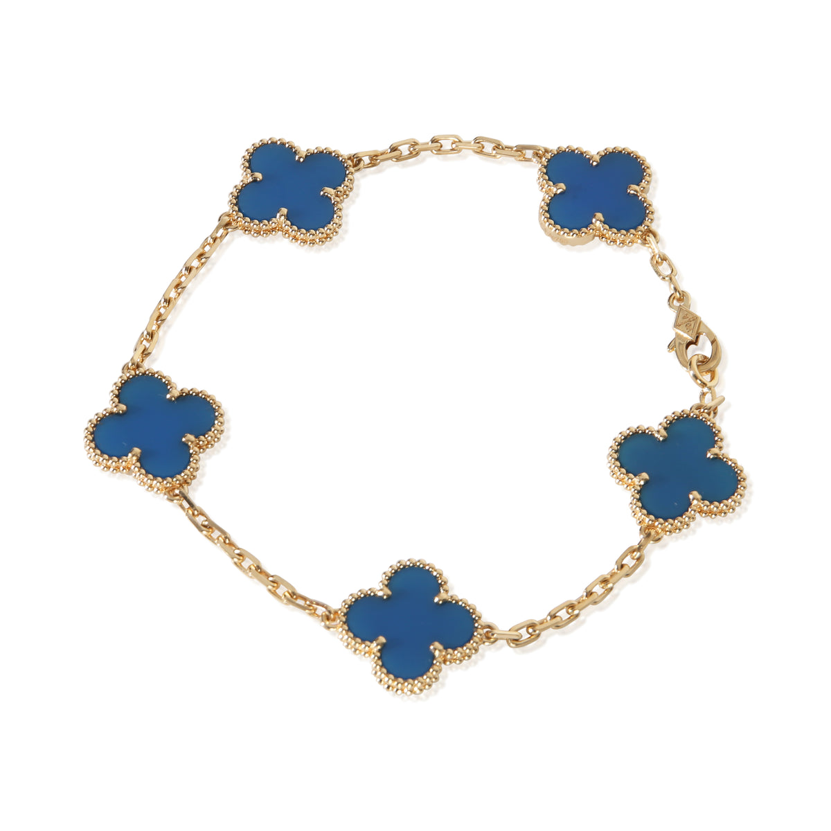 Van Cleef & Arpels Yellow Gold Agate Vintage Alhambra Bracelet sv