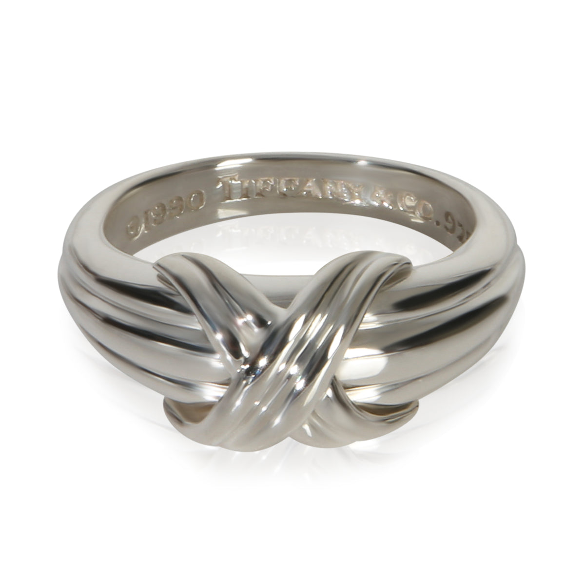 Tiffany & Co. Sterling Silver  Vintage 1990's Signature X Ring fv