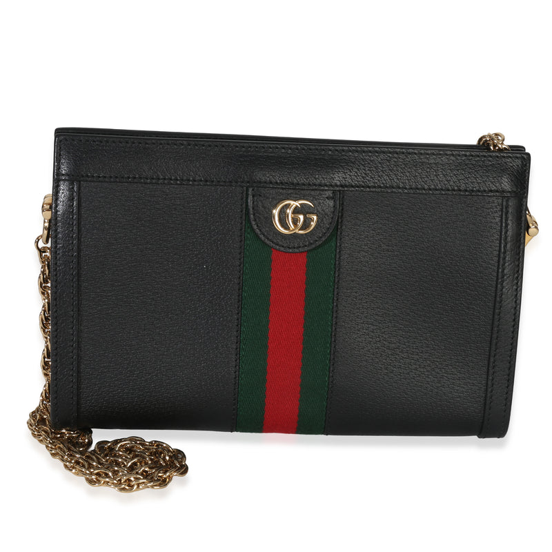 Gucci Black Calfskin GG Ophidia Small Web Chain Bag Handbag id