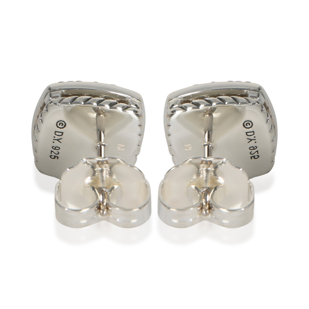 David Yurman Sterling Silver Chalcedony and Diamond Albion Earrings bv