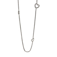 David Yurman Sterling Silver  Heart Station Necklace fv