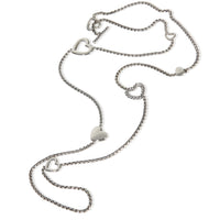 David Yurman Sterling Silver  Heart Station Necklace pv