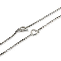 David Yurman Sterling Silver  Heart Station Necklace sv