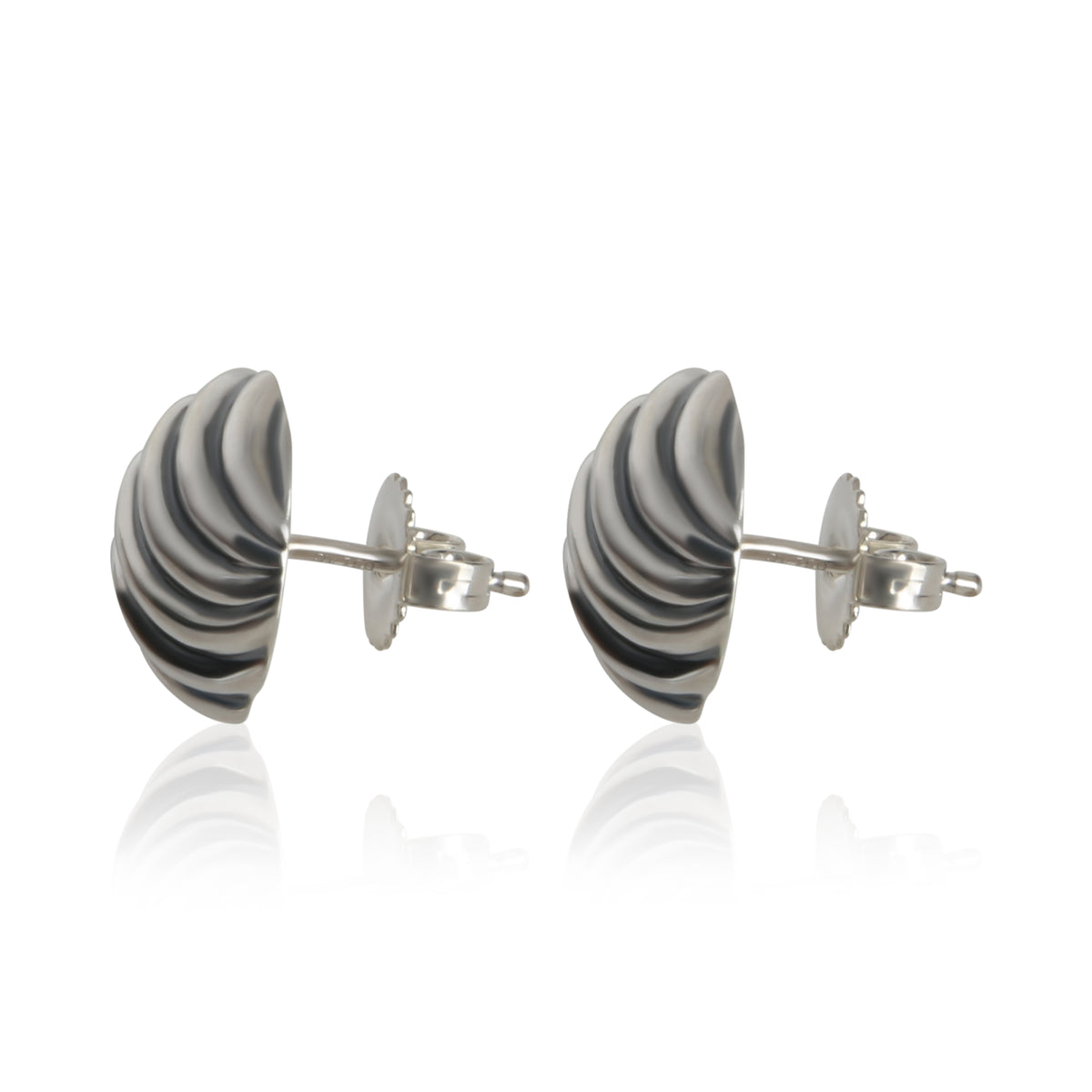 David Yurman Sterling Silver  Sculpted Cable Earrings sv