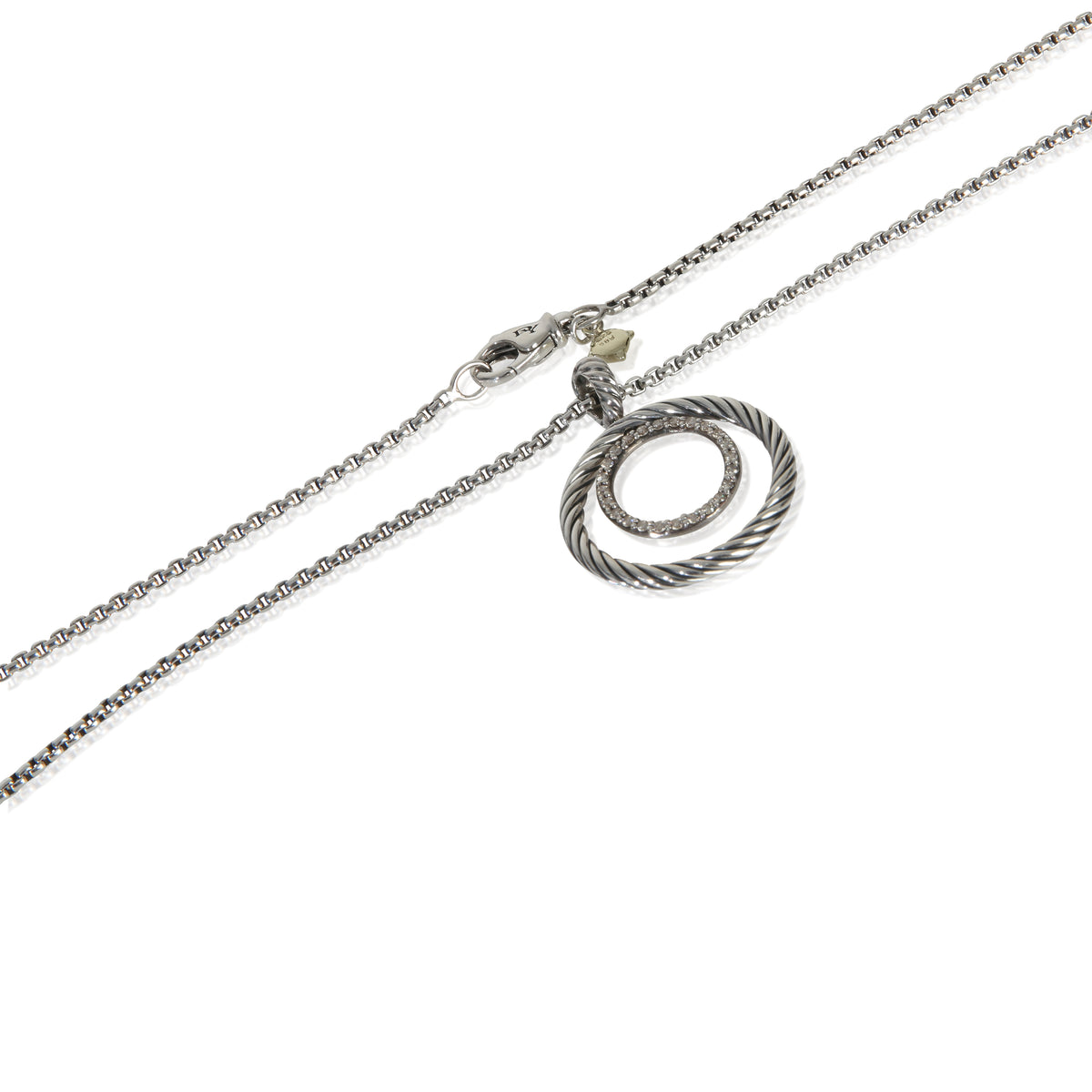 David Yurman Sterling Silver Diamond Mobile Circle Pendant clasp