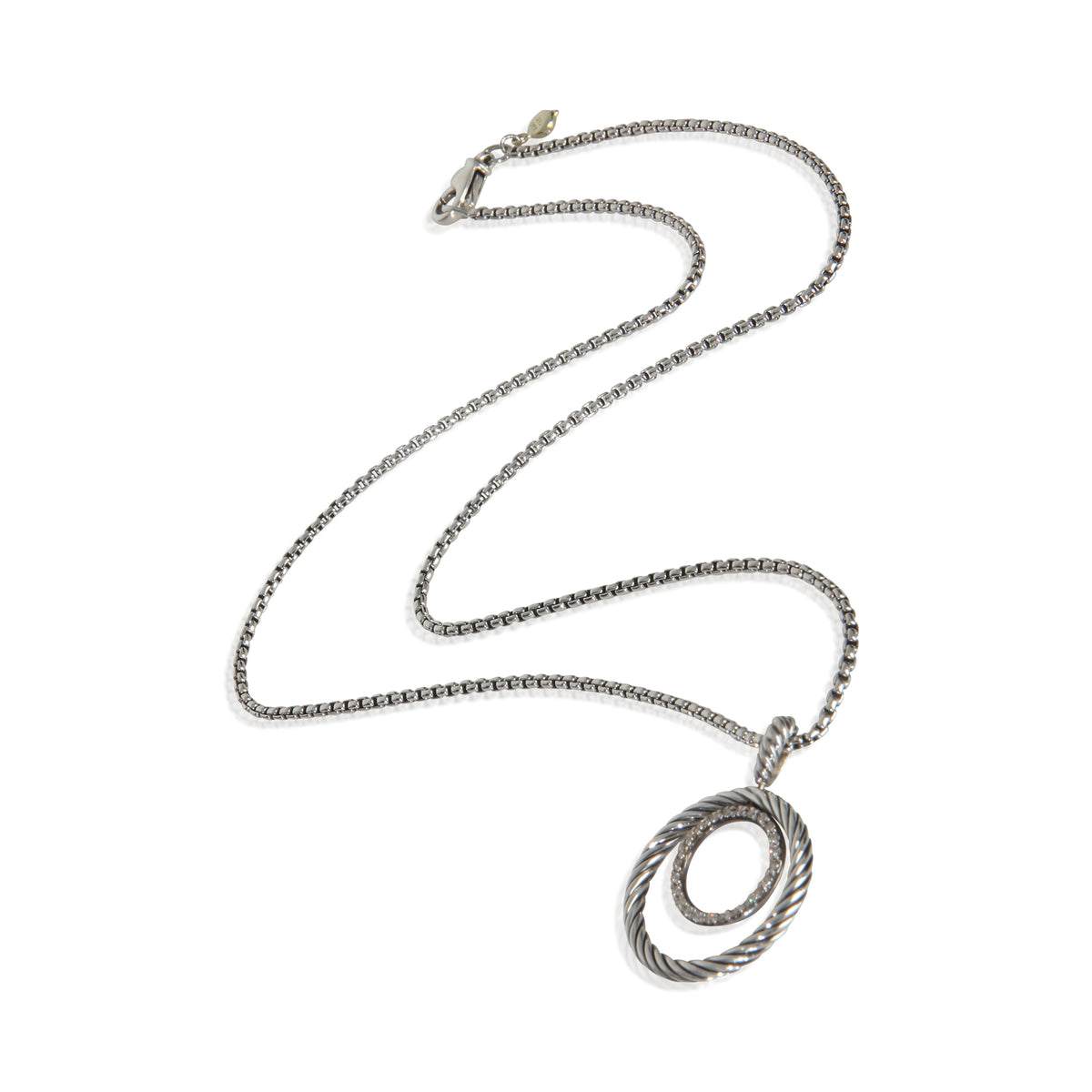 David Yurman Sterling Silver Diamond Mobile Circle Pendant pv