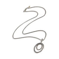 David Yurman Sterling Silver Diamond Mobile Circle Pendant pv