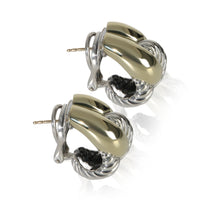 David Yurman Yellow Gold & Sterling Silver  Labyrinth Earrings sv