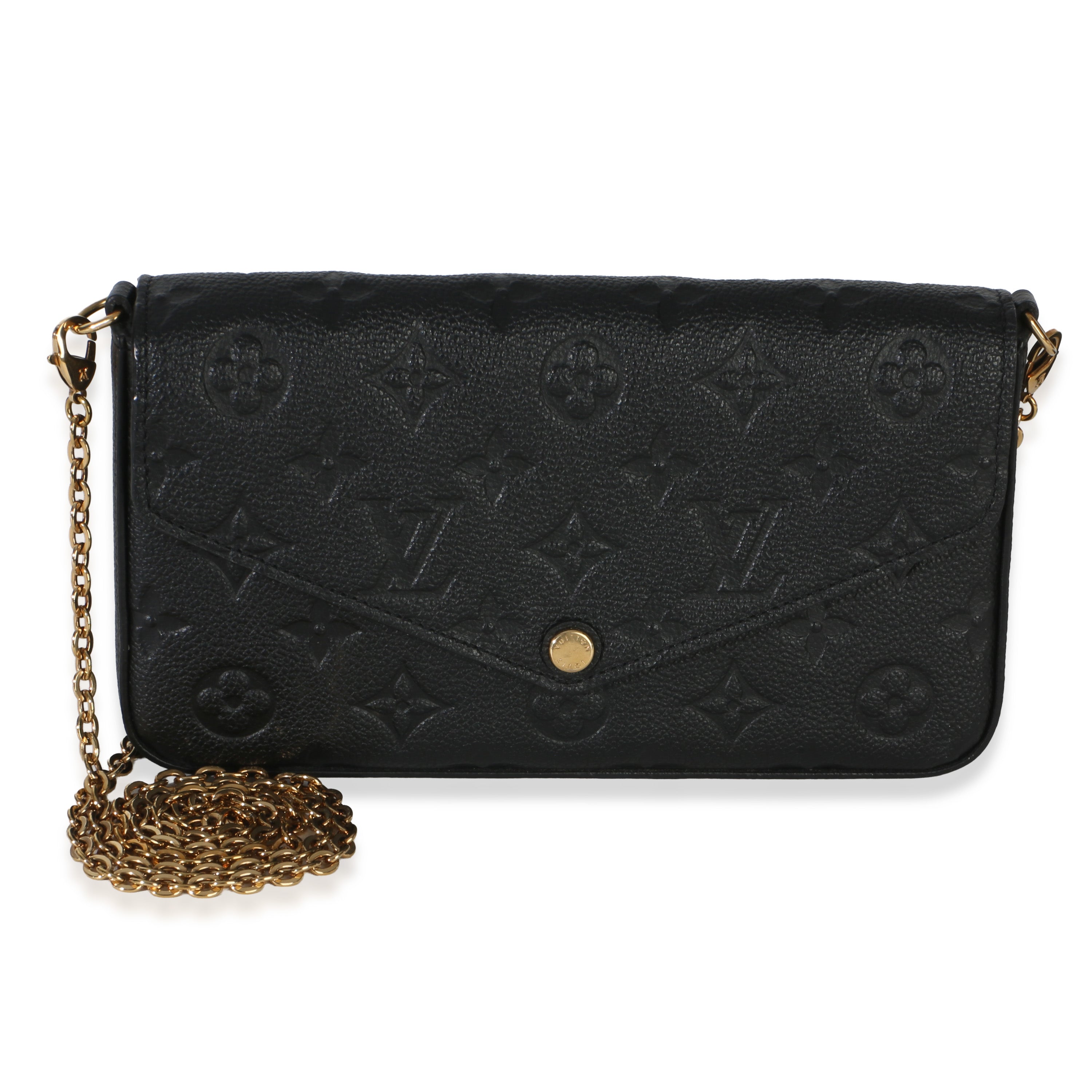 Louis Vuitton Black Monogram Empreinte Felicie Pochete Handbag fv