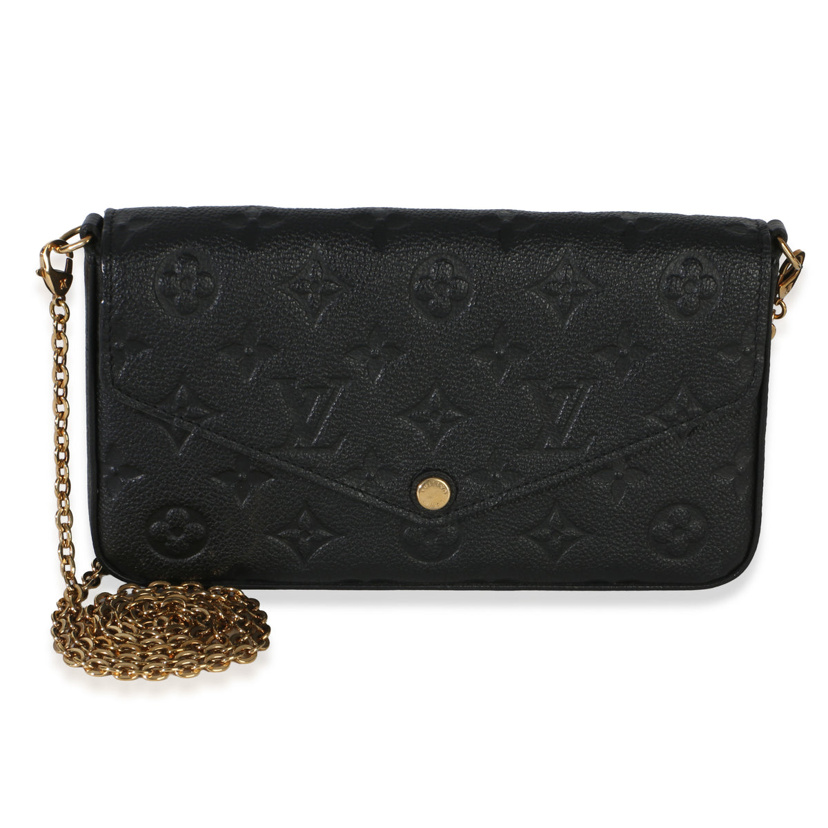 Louis Vuitton Black Monogram Empreinte Felicie Pochete Handbag fv