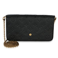 Louis Vuitton Black Monogram Empreinte Felicie Pochete Handbag fv