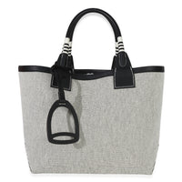 Hermès Ecru Black Militaire Canvas Swift Steeple 25 Tote Handbag id