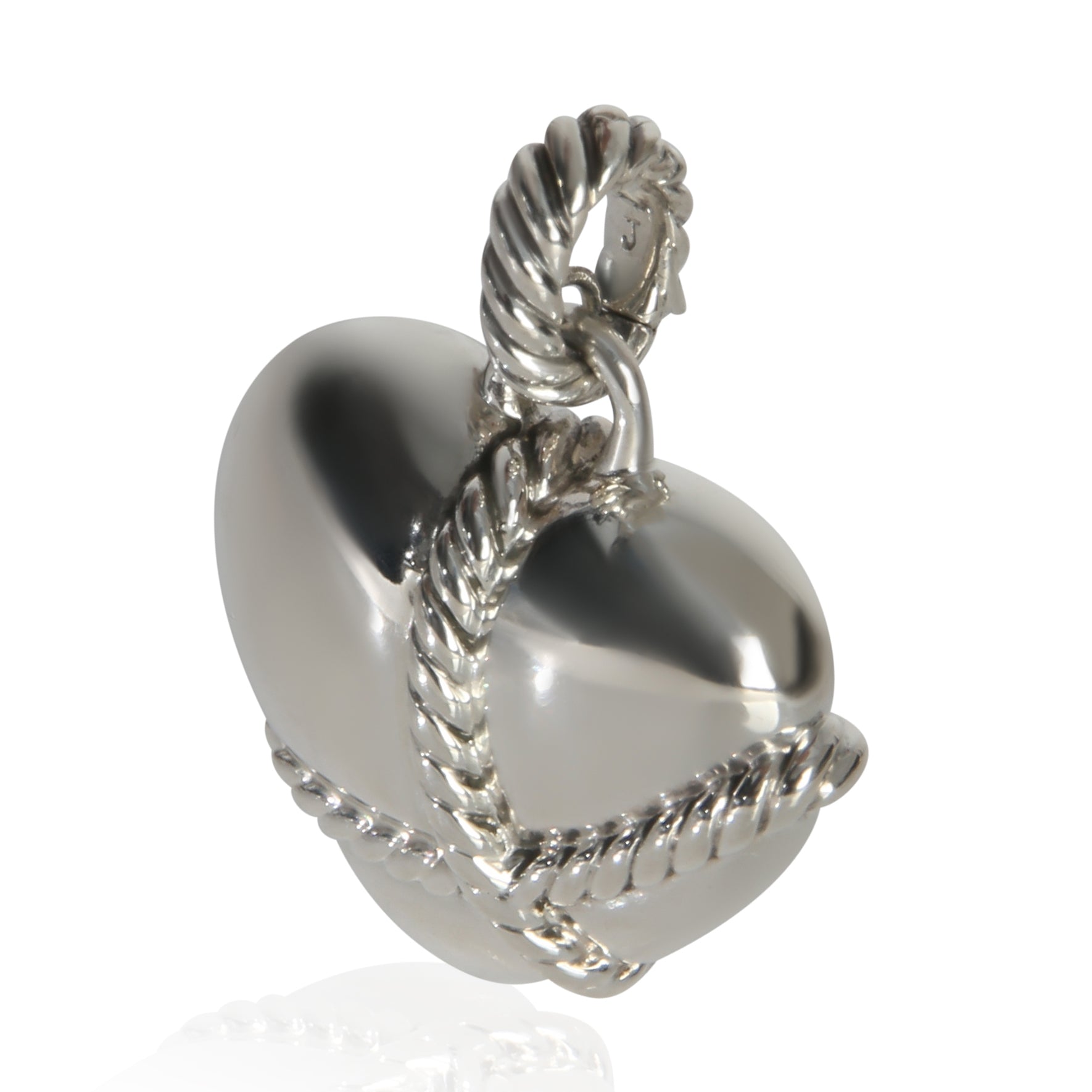 David Yurman Sterling Silver  Puff Heart Pendant fv