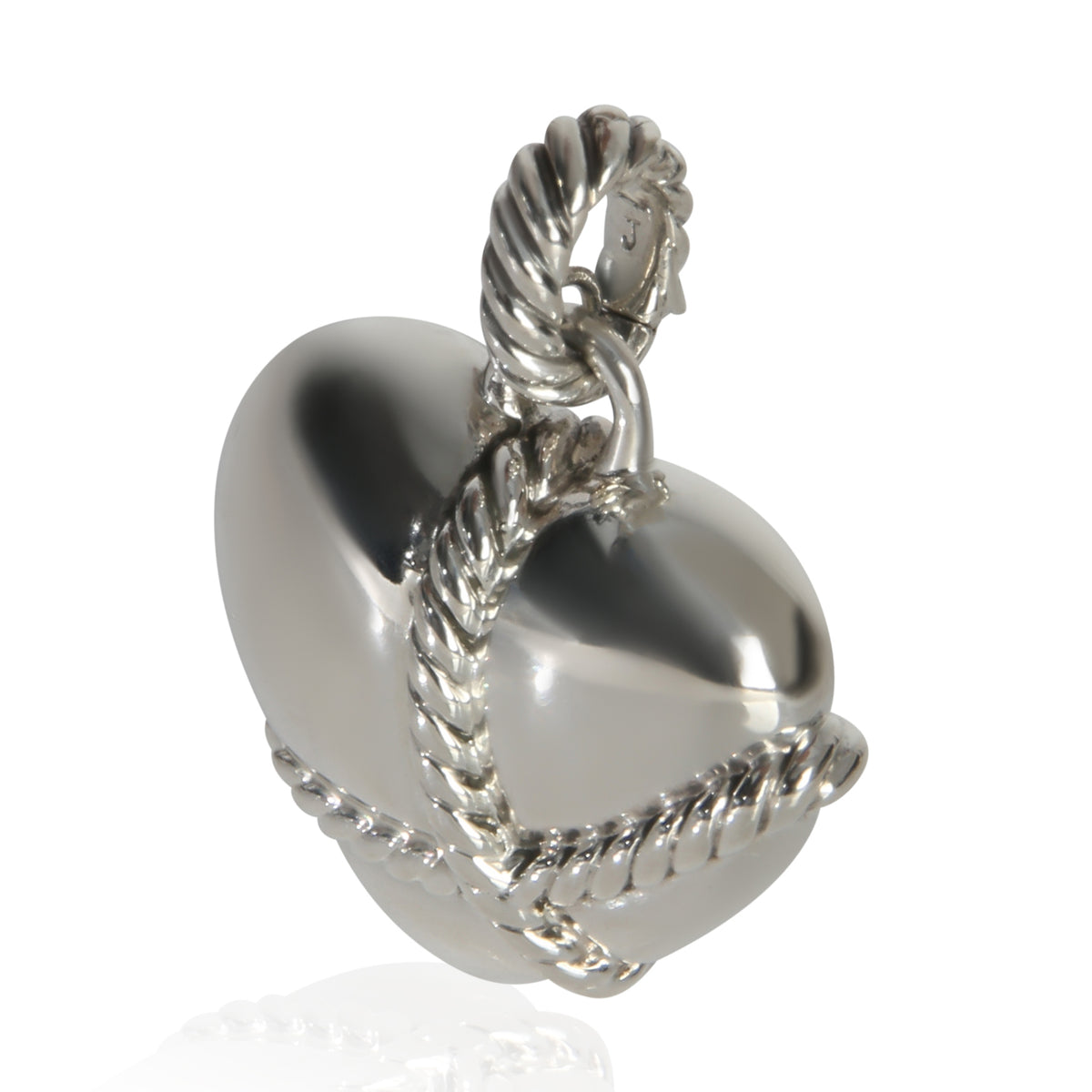 David Yurman Sterling Silver  Puff Heart Pendant fv
