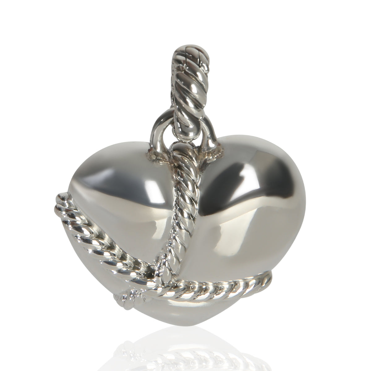 David Yurman Sterling Silver  Puff Heart Pendant pv