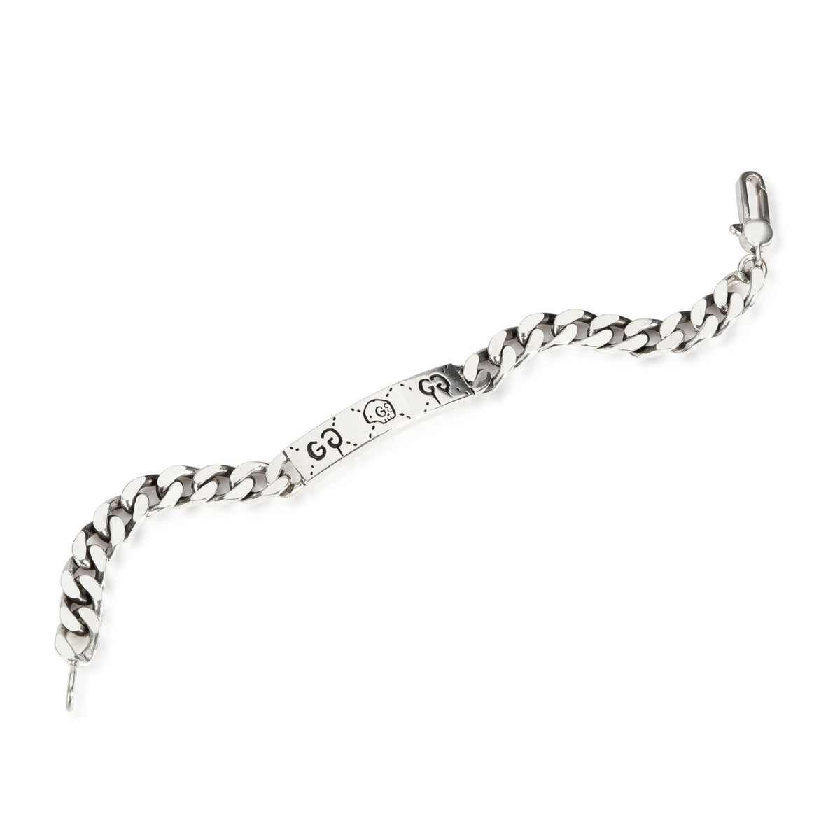 Gucci Sterling Silver  Ghost ID Bracelet rv