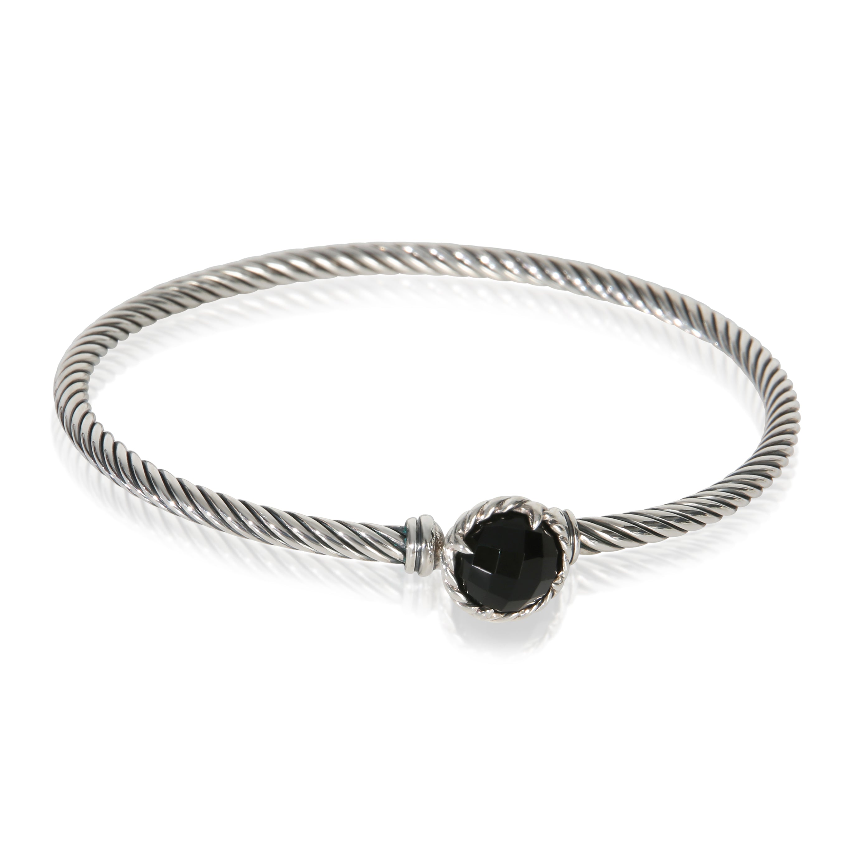 David Yurman Sterling Silver Onyx Chatelaine Bracelet fv