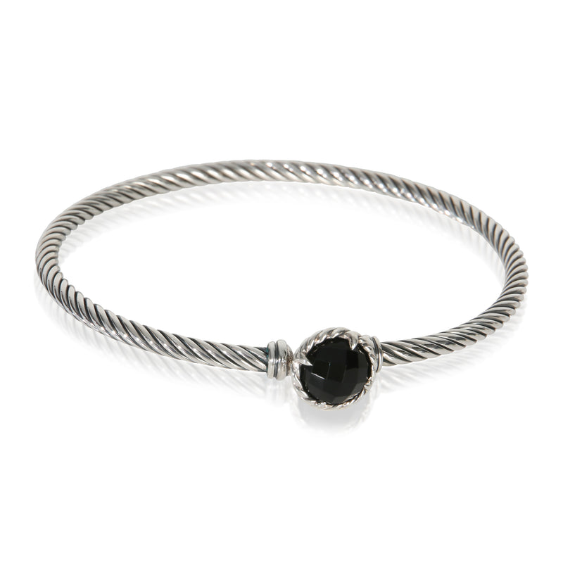 David Yurman Sterling Silver Onyx Chatelaine Bracelet fv