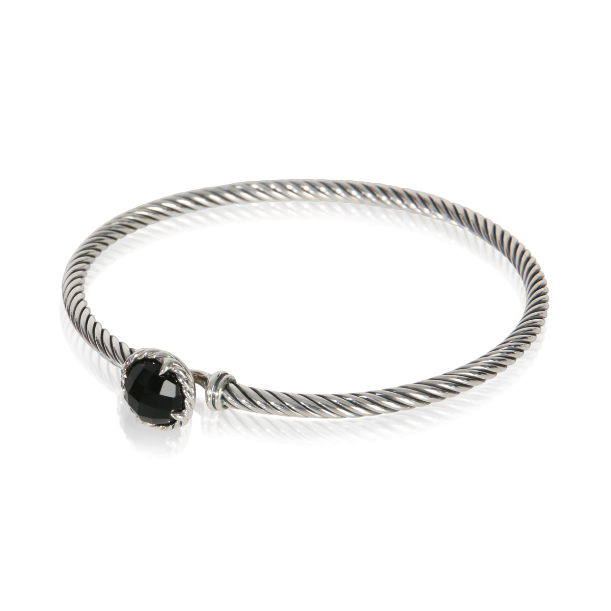 David Yurman Sterling Silver Onyx Chatelaine Bracelet sv