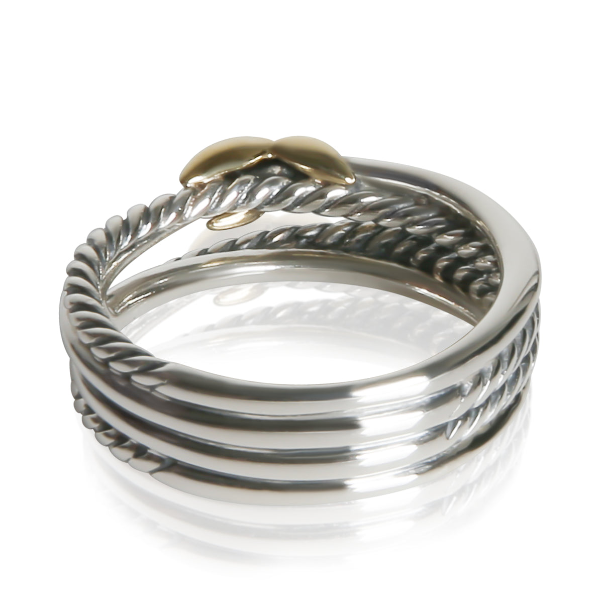 David Yurman Yellow Gold & Sterling Silver  Crossover X Ring bv