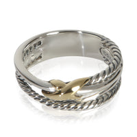 David Yurman Yellow Gold & Sterling Silver  Crossover X Ring fv