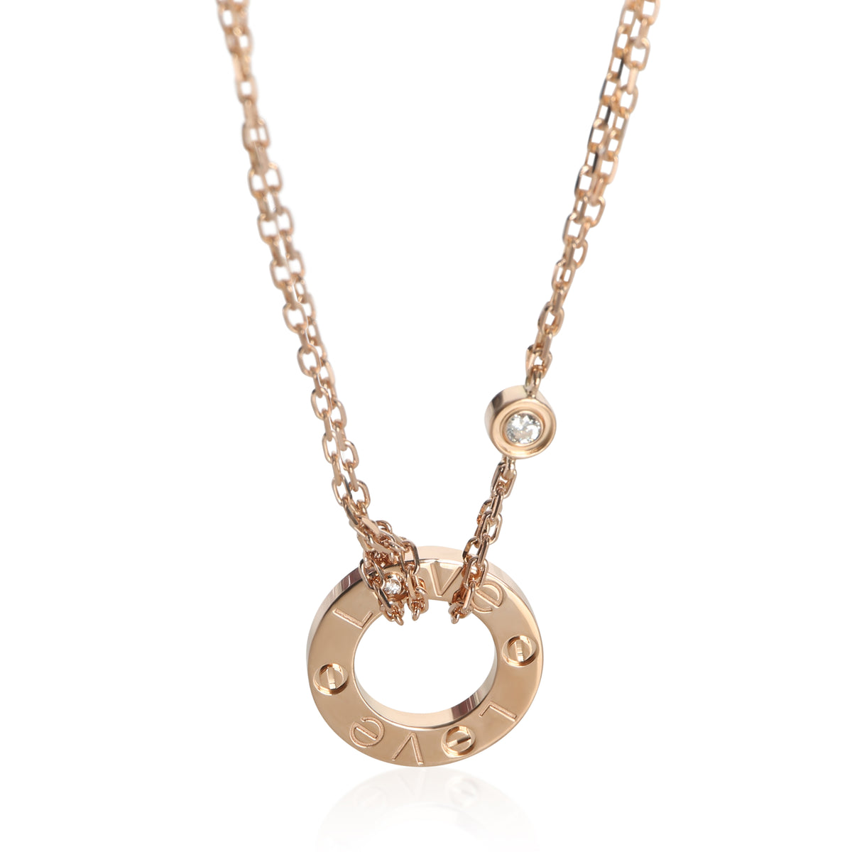 Cartier Rose Gold Diamond Love Necklace fv