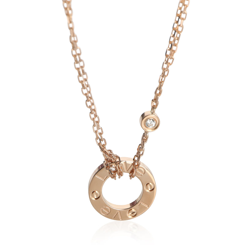 Cartier Rose Gold Diamond Love Necklace fv
