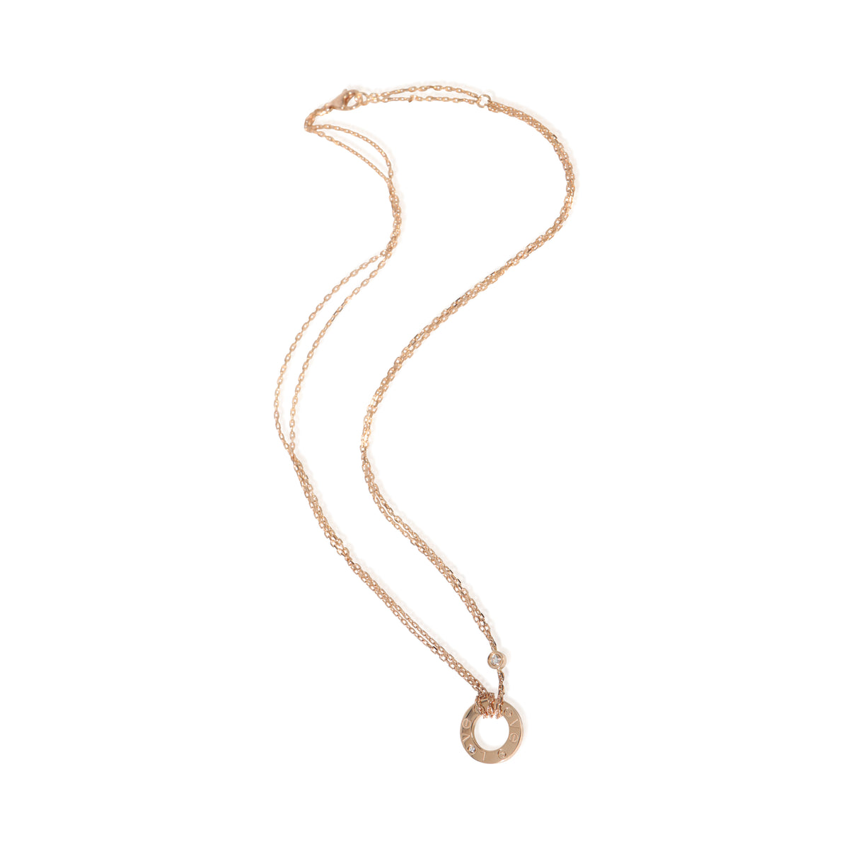 Cartier Rose Gold Diamond Love Necklace pv