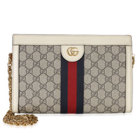 Gucci Cream GG Supreme Web Ophidia GG Small Shoulder Bag Handbag id