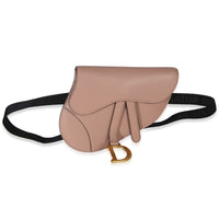 Christian Dior Pink Calfskin Saddle Belt Pouch Handbag fv