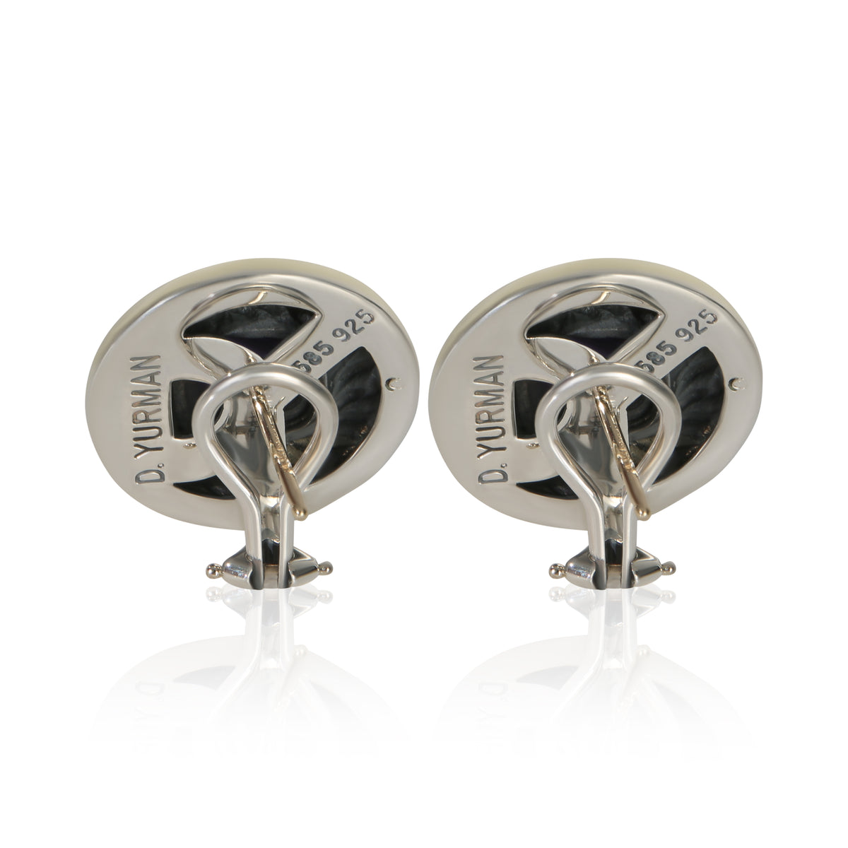 David Yurman Yellow Gold & Sterling Silver Amethyst Albion Earrings pv