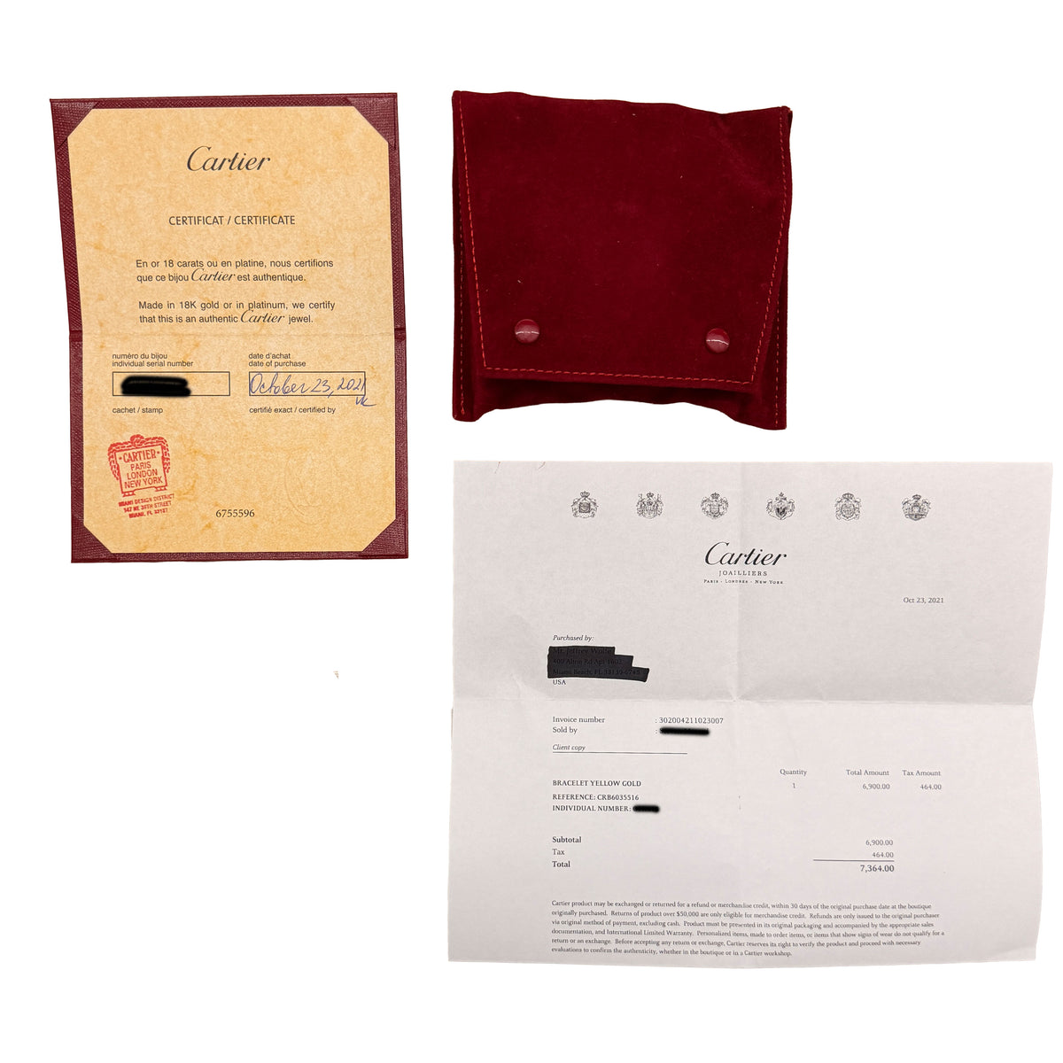 Cartier Yellow Gold  Love Bracelet box