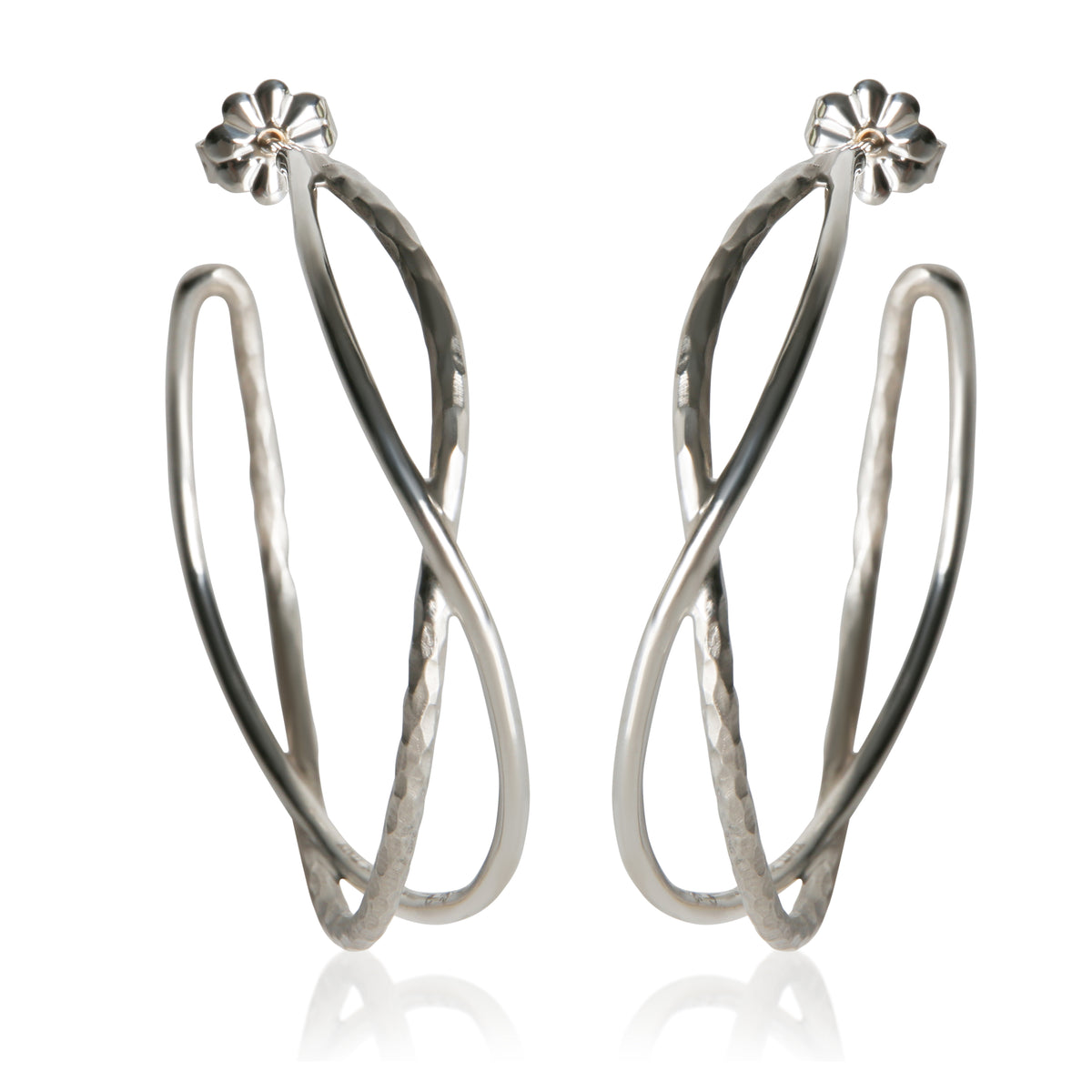 Tiffany & Co. Sterling Silver  Paloma Picasso Crossover Hoop Earrings fv