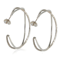 Tiffany & Co. Sterling Silver  Paloma Picasso Crossover Hoop Earrings pv