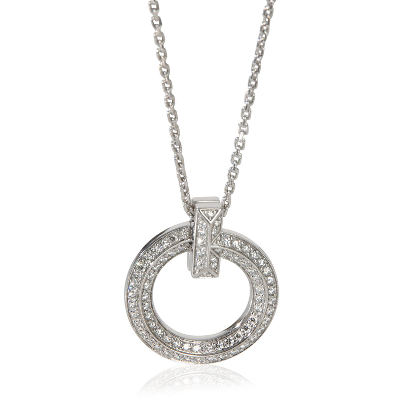 Tiffany & Co. White Gold Diamond Tiffany T T1 Circle Pendant fv