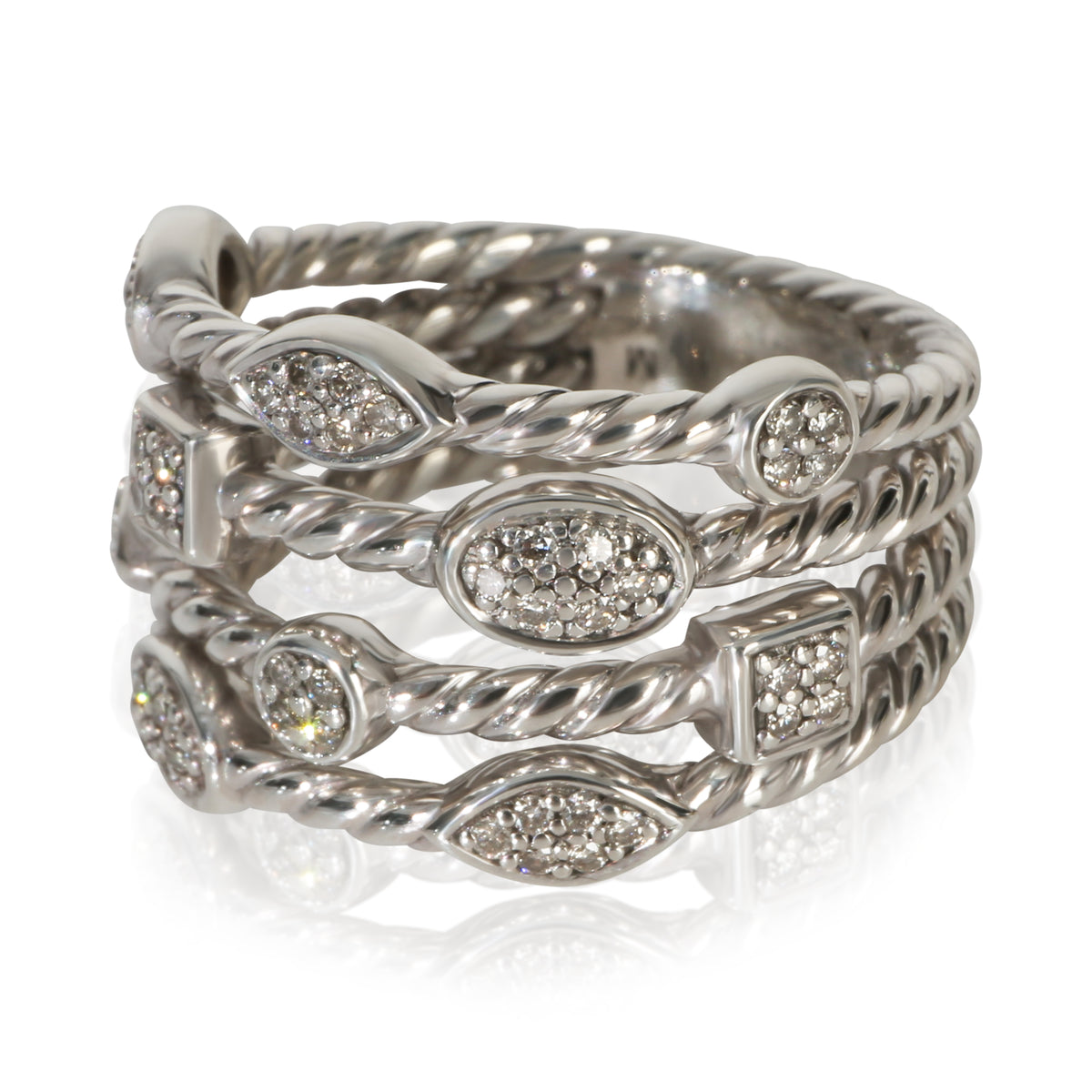 David Yurman Sterling Silver Diamond Confetti Ring sv