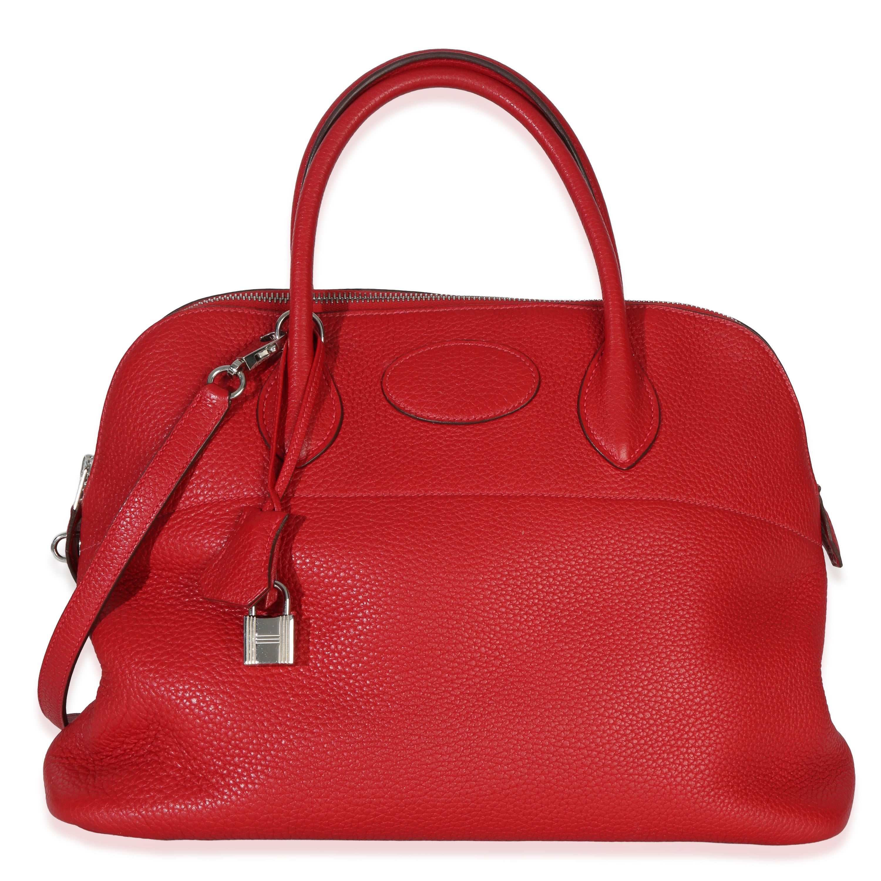Hermès Clemence Rouge Casaque Bolide 35 PHW Handbag id